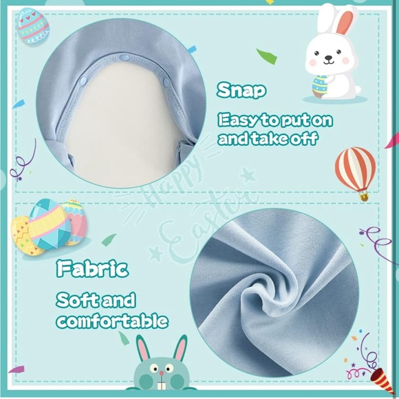 Baby👶🏽EasterOutfitsGirls👧🏻Boys👦🏻Bunny🐇RomperJumpsuit w RabbitHatSz6-9M - Picture 10 of 12